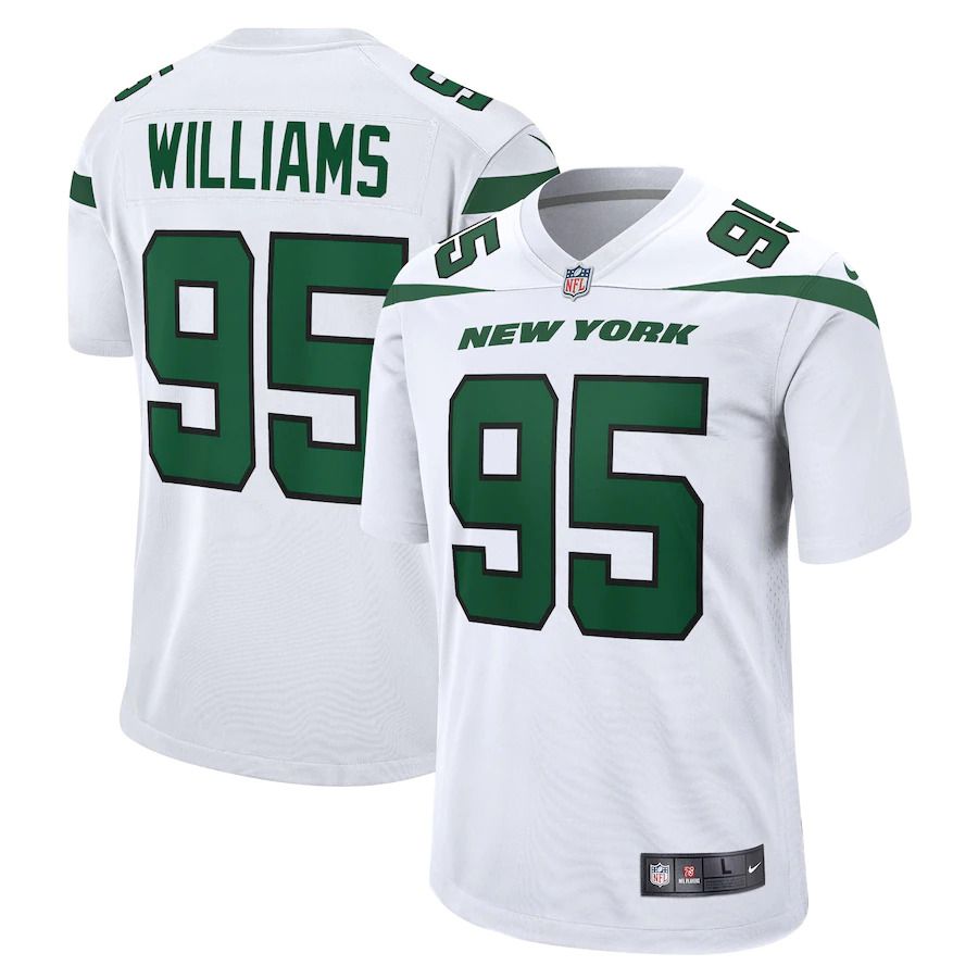 Men New York Jets 95 Quinnen Williams White Nike Game Player NFL Jersey